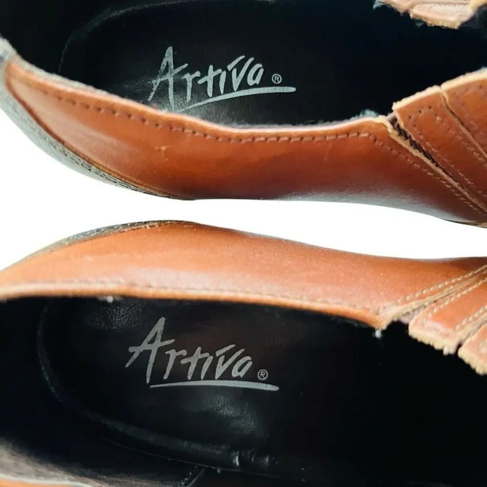 Artiva CLAUDIA Brown Leather Ankle Booties with Block Heel made in Brazil size 8 - Picture 7 of 7